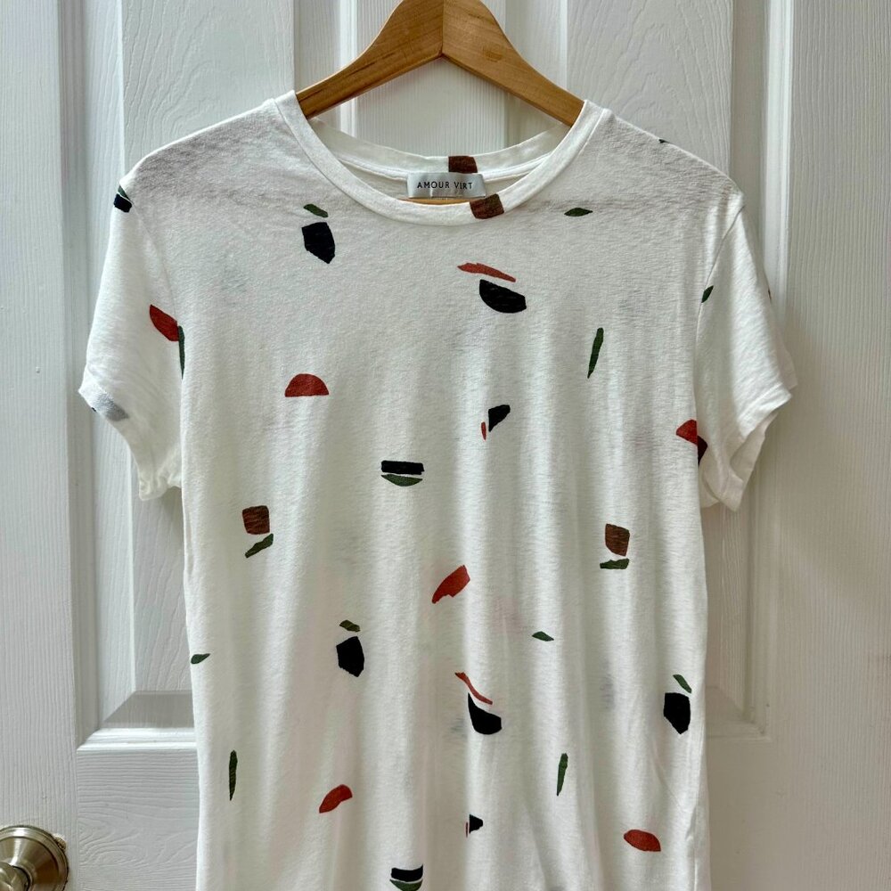 Amour Vert - Issa Viscose Knit Tee Terrazzo Print - Size Medium
